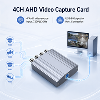 Tarjeta de Captura de Video AHD USB3.0 de 4 Canales, 720P30 MJPEG MP4, Transmisión en Vivo, Sin Controladores, para Laptop, Grabación de Cámara CCTV Analógica