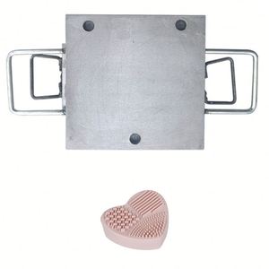 Proveedor de moldeo por compresión de goma personalizado para herramienta de brocha de maquillaje de limpieza de silicona con forma OEM - Product Image 1