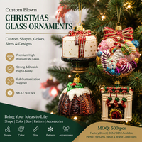 Boule de Noël en verre motif maison de pain d'épices avec cheminée, fournisseur de marque privée ODM, ornement suspendu peint, cadeau de Noël, borosilicate