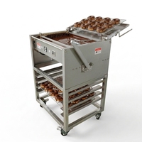 Machine à glacer les beignets en acier inoxydable, machine manuelle à enrober les beignets au chocolat avec machine à tempérer le chocolat, à vendre