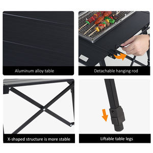 Outdoor Portable Lightweight Multifunctional <b>Folding</b> Aluminum Alloy IGT <b>Table</b> <b>Adjustable</b> Leg Desktop Bbq <b>Table</b> - Product Image 4