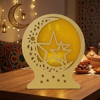 Nouvelles décorations artisanales en bois pour le Ramadan, lumières décoratives, cadeaux musulmans pour le Ramadan, cadeaux de table islamiques pour le Ramadan, décorations artisanales pour l'Aïd.