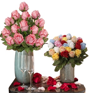 Roses artificielles à longue tige en soie pour bouquet de mariage DIY, centre de table, décoration intérieure - Product Image 5