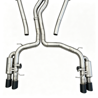 Prix d'usine – Tuyau d'échappement en acier inoxydable poli miroir de 1,5 mm d'épaisseur pour Audi C7 S6 S7 RS6 RS7 4.0T Catback avec embouts