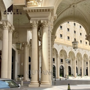 Colonne en marbre corinthien de luxe, solide, ronde, de style romain, sculptée à la main, en pierre naturelle, pour la décoration intérieure d'hôtel - Product Image 2