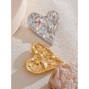 JINYOU 4649 Broche de Acero Inoxidable con Forma de Corazón Irregular, Broche Impermeable de Oro de 18K para <span class=keywords><strong>Ropa</strong></span> de <span class=keywords><strong>Mujer</strong></span>, Accesorios de Moda - Product Image 4