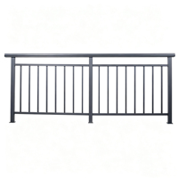 ZJ Pulverbeschichtetes schwarzes Outdoor-Handlauf-Set aus Aluminium für einfache Montage – ideal für Wohnhaus-Terrassen, Außentreppen und Schutz von Außendecks