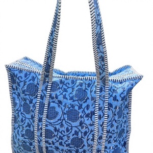 Sac fourre-tout en coton massif fait main, élégant et compact pour femme, idéal pour le shopping, facile à transporter en été, automne et hiver. - Product Image 1