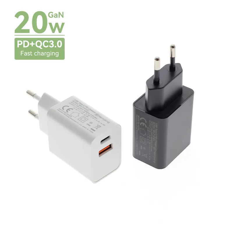 EU Plug UL FCC Wall PD Type-c Mobile Phone Adapter Usb Type C Cable 15W 20w Wholesale Charger Fast Charging For Iphone 15 14 13