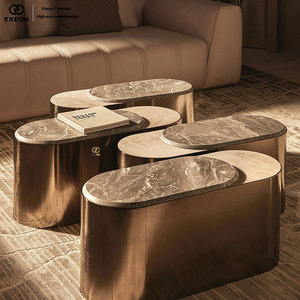 Table d'appoint en marbre haut de gamme italienne 2026 pour le groupe de design de meubles de villa moderne - Table à thé - Product Image 2