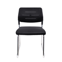 Chaise d'entraînement pour salle de réunion sans bras avec pied fixe intérieur extérieur et dossier bas en métal