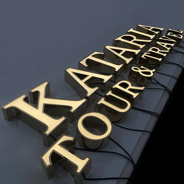 Stainless Steel Frontlit Advertising Sign Outdoor Led Letter Sign 3D Led Channel Letter Sign