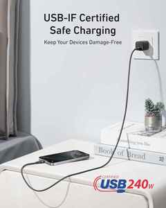 Cable USB C a USB C Anker Nano 240W, Cable Trenzado Flexible Multicolor, Carga Rápida, para la Serie 16 A82E2, 240W USB C a US - Product Image 5