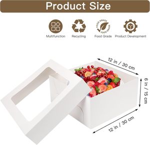 Trắng 10 inch bánh hộp giấy với cửa sổ cấp thực phẩm cho cupcakes cho Cookie Bánh Rán Bánh Ngọt Bánh Ngọt Bánh in nổi - Product Image 3