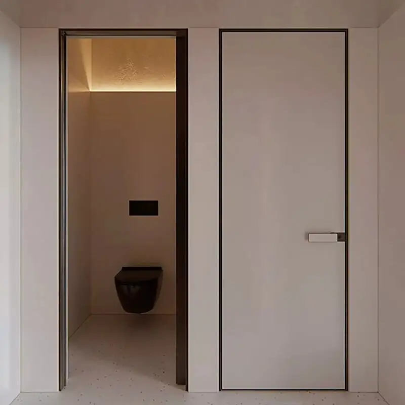 लक्जरी आधुनिक इंटीरियर फ्लश लकड़ी बाथरूम शौचालय दरवाजे