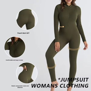 Combinaison de yoga une pièce à manches longues pour femmes à haute élasticité - Product Image 3