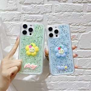 Custodia per Cellulare in Resina con Glitter Stile Fresco per Signore, per <span class=keywords><strong>iPhone</strong></span> <span class=keywords><strong>8</strong></span>, Motivo Girasole con Paillettes, <span class=keywords><strong>Cover</strong></span> <span class=keywords><strong>Protettiva</strong></span> Dolce - Product Image 5