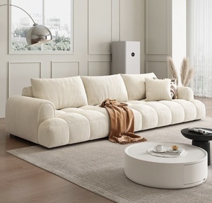 Sección giratoria de diseño minimalista de estilo nórdico y características de masaje Juego de sofás de esponja para dormitorio y sala de estar - Product Image 3