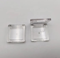 Étui à blush vide carré transparent en plastique ABS avec nouvel emballage de maquillage à rabat et conteneur de palette cosmétique