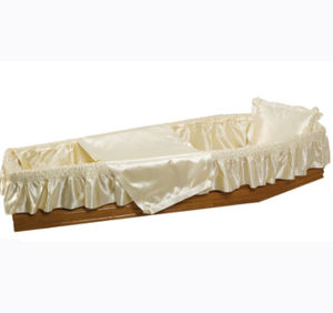 F405-2 # De La France Blanc Satin Cercueil Cercueil Intérieur Doublure Funéraire Bord Ondulé Oreiller Accessoires Cercueil Funerailles - Product Image 5
