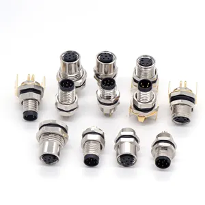 Straight IP67 Waterproof M8 Connector Female Panel Mount Solder Contacts 7/8" Feeder Connector