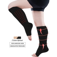Bas de compression au genou à bout ouvert 15-20mmHg 20-30mmHg 30-40mmHg pour les personnes âgées, les femmes enceintes