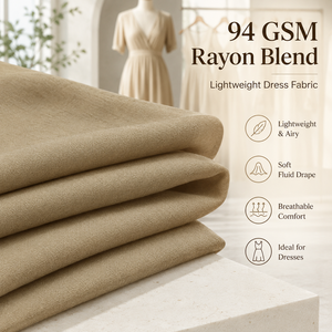Tela de Rayón con Mezcla de Poliéster, Modelo 2027, Venta Directa de Fábrica, Tela Ligera de Lino y Rayón - Product Image 3