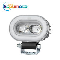 Feux de conduite LED pour moto Espumoso, RGB Angel Eye Halo avec klaxon 110 dB, étanche IP67, 2 lentilles, pour moto, VTT, UTV