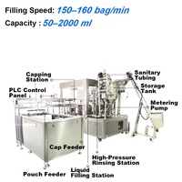 Machine de bouchage automatique rotative à 8 buses, contrôlée par PLC, à entraînement par engrenages, pour sachets souples de sauce tomate, yaourt, jus, eau pure et gel