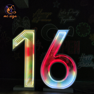 4 फीट 5 फीट आरजीबी ने शादी की पार्टी की सजावट के लिए बेलिस नीयन मार्की अक्षरों की संख्या - Product Image 4