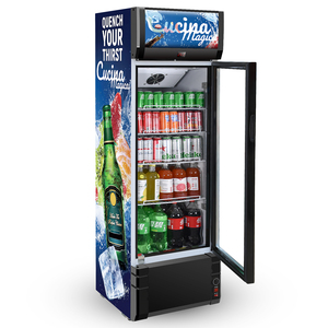 Congeladores Verticales para Supermercados, Refrigerador con Puerta de Vidrio para Exhibición de Bebidas, Vitrina Refrigerada de 288L - Product Image 1