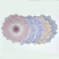 Set de table en PVC en forme de fleur, tapis de table décoratif floral, tapis de table imperméable et résistant à la chaleur pour la décoration de la table à manger