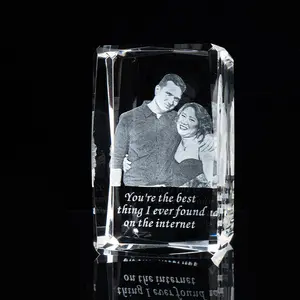 Honor Of Crystal 3D Laser Engraving Cube Crystal Paperweight Crystal Cube Awards Photo 3d Laser Engraving Cube Award