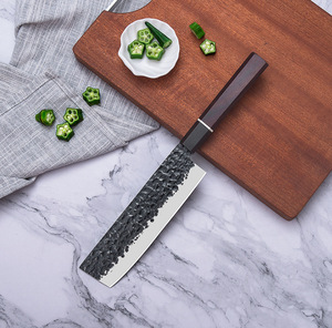 มีด Santoku สำหรับเชฟสไตล์ญี่ปุ่น,มีดทำครัวแบบคลาสสิกมีดสำหรับทำอาหารเนื้อสัตว์พร้อมด้ามจับทำจากไม้จันทน์ - Product Image 4