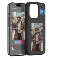 Étui de téléphone NFC à motif DIY avec encre électronique pour iPhone 13-16 Series, transmission sans fil, affichage quadricolore, coque de protection antichoc