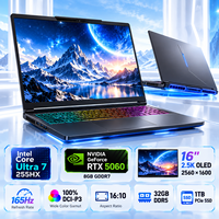 Ordinateur portable de jeu RTX 5060, 16 pouces QHD+ OLED 165Hz, Intel Core Ultra 7 255HX, 32 Go DDR5, 1 To NVMe SSD, 8 Go GDDR7