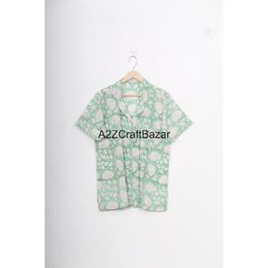 Ensemble de pyjama à fleurs en coton indien Costume de nuit d'été élégant avec coupe lisse pour la vie quotidienne Vêtements de nuit pyjama de mariée sexy - Product Image 4