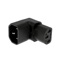 Adaptateur d'extension d'alimentation IEC mâle C14 vers femelle C13 à angle droit 90 degrés, pour PDU UPS, 3 broches, 250V 10A, connecteur IEC320, protection contre les surcharges