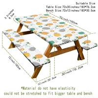 Housse de table de camping en polyester imperméable 6FT avec bord élastique antidérapant, imprimé floral, personnalisable pour l'extérieur