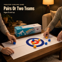 Jeu de curling de table, jeu de société de fête avec pierres coulissantes et tapis de cible pour enfants et adultes, jeu d'intérieur, vente en gros