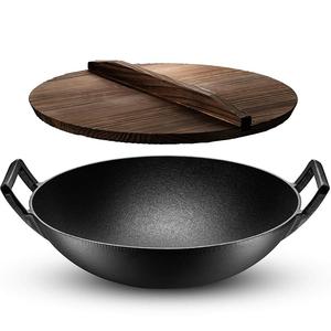 Utensilios de Cocina Tradicionales Asiáticos de Hierro Fundido con Doble Asa, <span class=keywords><strong>Wok</strong></span> Grande - Product Image 2