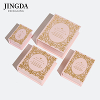 Elegante Scatola di Imballaggio in Carta Rigida Magnetica a Forma di Libro Rosa - Scatola Pieghevole per Gioielli