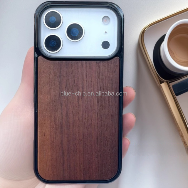 Eco-friendly High Quality Premium Real Wood Hard PC TPU Shockproof Anti-fall Protective Phone Case for Iphone 17 16 Air Pro Max