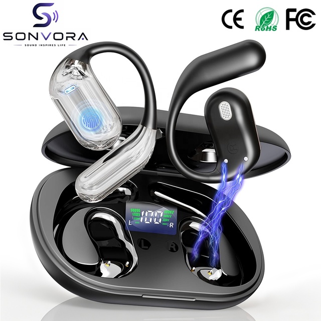 YYK-Q16 Ear Hook Earbuds, 14.2mm Dynamic Driver Wireless Earphones for Sports Running Gym Daily Use Custom OEM ODM Available