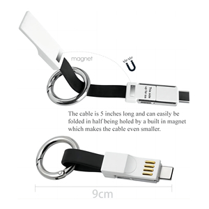 Logotipo personalizado <span class=keywords><strong>Mini</strong></span> cargador de llavero 3 en 1 Cable de carga de teléfono Multi 3 en 1 Cable de cargador Llavero Cable de carga <span class=keywords><strong>USB</strong></span> magnético - Product Image 5