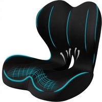 Coussin de siège ergonomique avec soutien lombaire en mousse à mémoire de forme, amovible et lavable, forme oblongue pour chaises de bureau, sièges de voiture, fauteuils roulants