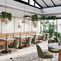 Ensemble de table et de chaises de restaurant en marbre de luxe, mobilier de restaurant créatif et décontracté pour hôtels et cafés