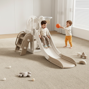 Toboggan intérieur multifonctionnel en HDPE pour enfants, avec marches antidérapantes, idéal pour garçons et filles, parfaits pour parcs, jardins, centres commerciaux et usage public. - Product Image 1