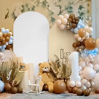 Tinkllicoy Housse de fond de scène en spandex extensible pour photographie, mariages, anniversaires, baby showers (Blanc+Beige 4-6FT) Chine