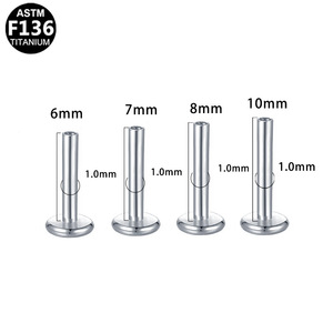 Piercing de lèvre en alliage de titane G23, tige de remplacement universelle pour piercing d'oreille, bijoux de piercing unisexe tendance - Product Image 4